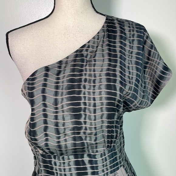 Walter Baker Black Grey Tie Dye One Shoulder Asymmetrical Dress S - Picture 3 of 11